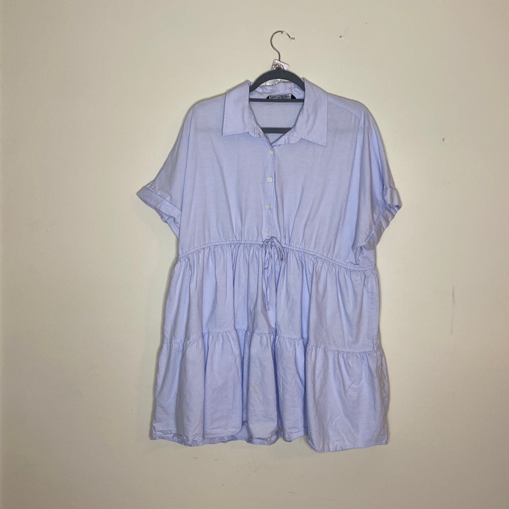 13. Zara powder blue Baby doll Tiered Dress